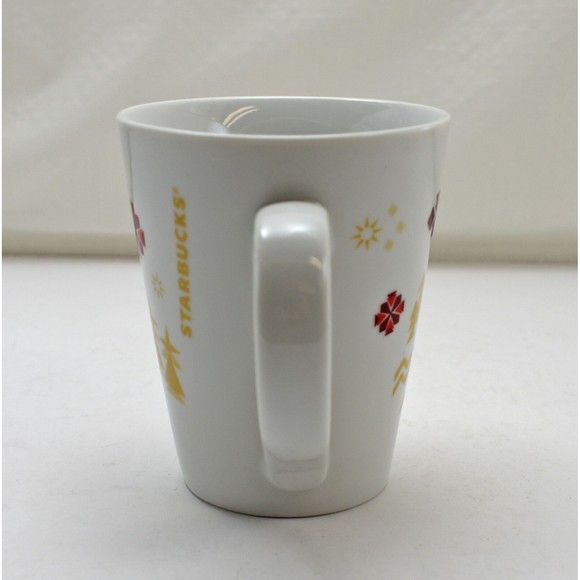 Starbucks 2013 Christmas Holiday Mug Red Gold White Village House Coffee Cup - Picture 4 of 6